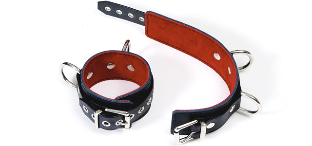 BAC42 Red Lined Ankle Cuffs