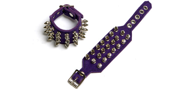 BWC91 Purple Spiked Wrist Cuffs