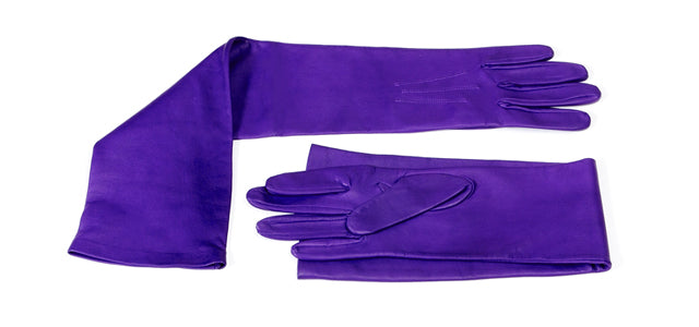 OG11 Purple Above The Elbow Leather Opera Gloves