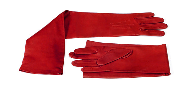 OG12 Red Above The Elbow Leather Opera Gloves