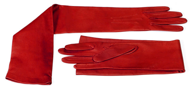 OG3 Red Full Length Leather Opera Gloves