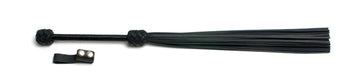 W122 Black Cowhide Leather Tails (5mm wide) Short Plaited Handle
