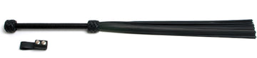 W123 Black Cowhide Leather Tails (10mm wide) Long Plaited Handle