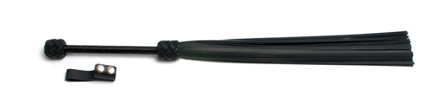 W125 Black Cowhide Leather Tails (10mm wide) Short Plaited Handle