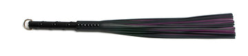 W145 Black/Purple Cowhide Leather Tails (5mm wide) Short Stud Handle