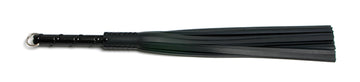 W151 Black Cowhide Leather Tails (10mm wide) Short Black Stud Handle