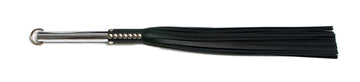 W171 Black Cowhide Leather Tails (10mm wide) Short Chrome Handle