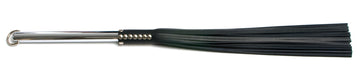 W172 Black Cowhide Leather Tails (5mm wide) Long Chrome Handle