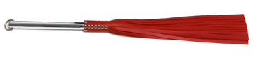 W180 Red Cowhide Leather Tails (10mm wide) Long Chrome Handle