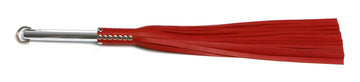 W181 Red Cowhide Leather Tails (10mm wide) Short Chrome Handle