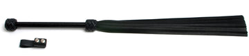 W210 Black Soft Cowhide Leather Tails (13mm wide) Long Plaited Handle