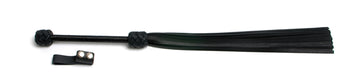 W212 Black Soft Cowhide Leather Tails (13mm wide) Short Plaited Handle