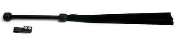 W215 Black Soft Cowhide Suede Tails (13mm wide) Long Plaited Handle