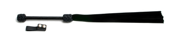 W217 Black Soft Cowhide Suede Tails (13mm wide) Short Plaited Handle