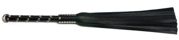 W232 Black Soft Cow Leather Tails (13mm wide)Long Chrome Stud Handle