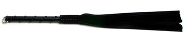 W240 Black Soft Cow Suede Tails (13mm wide) Long Black Stud Handle