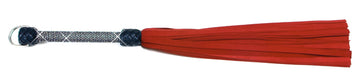 W303 Red Suede Lambskin Tails (13mm wide) Crystal Handle