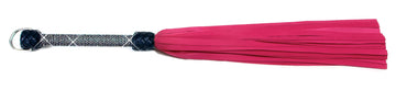 W304 Pink Suede Lambskin Tails (13mm wide) Crystal Handle