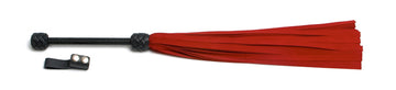 W352 Red Suede Lambskin Tails (13mm wide) Short Plaited Handle