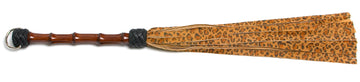 W405 Leopard Suede Lambskin Tails (13mm wide) Cane Handle