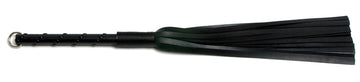 W40 Rubber Tails (12mm wide) Long Handle, Black Studs Flogger