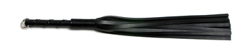 W41 Rubber Tails (12mm wide) Short Handle, Black Studs Flogger