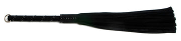 W420 Black Suede Lambskin Tails (13mm wide) Long Black Stud Handle