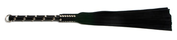 W422 Black Suede Lambskin Tails (13mm wide) Long Chrome Stud Handle
