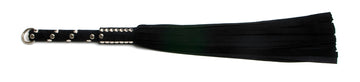 W423 Black Suede Lambskin Tails (13mm wide) Short Chrome Stud Handle