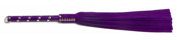 W450 Purple Suede Lambskin Tails (13mm wide)Long Chrome Stud Handle