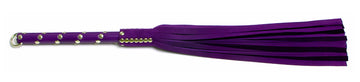 W452 Purple/Black Suede Lambskin (13mm) Long Chrome Studded Handle