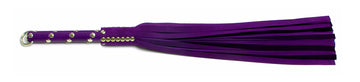 W453 Purple/Black Suede Lambskin (13mm) Short Chrome Stud Handle