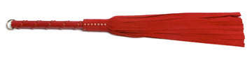 W462 Red Suede Lambskin Tails (13mm wide) Long Red Studded Handle