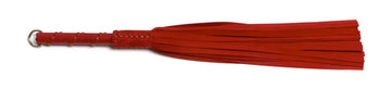 W463 Red Suede Lambskin Tails (13mm wide) Short Red Stud Handle
