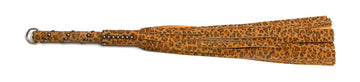 W481 Leopard Suede Lambskin Tails (13mm wide) Short Studded Handle