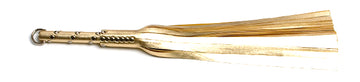W491 Gold Leather Lambskin Tails (13mm wide) Short Chrome Stud Handle