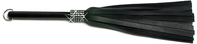 W611 Short Swarovski Crystal-Black Soft Cowhide Leather