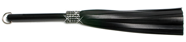 W621 Short Swarovski Crystal-Black Extra Soft Lambskin Leather Tails