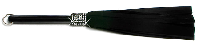 W623 Short Swarovski Crystal-Black Extra Soft Lambskin Suede Tails