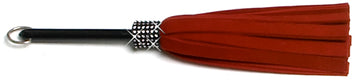 W837 Mini Short Swarovski Crystal-Red Extra Soft Lambskin Suede Tails