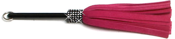 W839 Mini Short Swarovski Crystal-Pink Extra Soft Lambskin Suede Tails