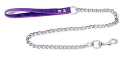 L11 Thick Chain Purple Lambskin Handle Lead