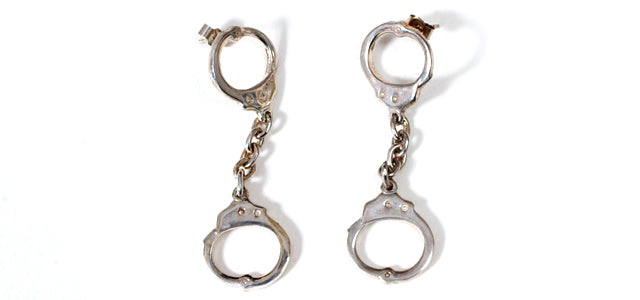 A10 Silver Handcuff Earrings