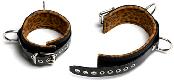 BAC34 Leopard Padded Ankle Cuffs