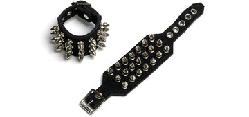 BWC90 Black Spiked Wrist Cuffs