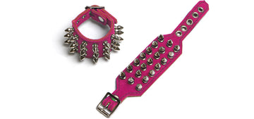 BWC93 Pink Spiked Wrist Cuffs