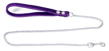 L21  Thin Chain Purple Lambskin Handle Lead