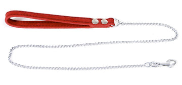 L22  Thin Chain Red Lambskin Handle Lead