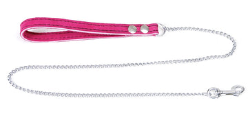 L23  Thin Chain Pink Lambskin Handle Lead