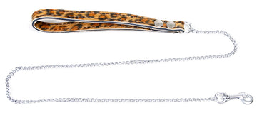 L24  Thin Chain Leopard Lambskin Handle Lead